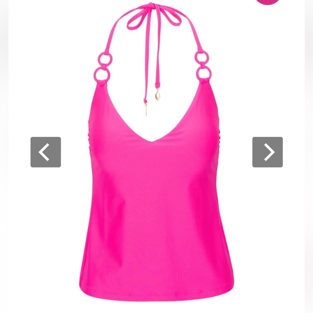TRINA TURK WOMEN'S MONACO RING HALTER TANKINI‎ SWIM TOP - Picture 2 of 12